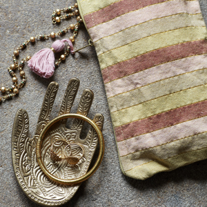 Hand hammered hamsa tray