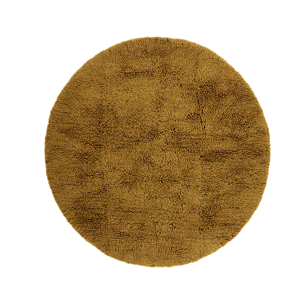 Round tufted woolen rug