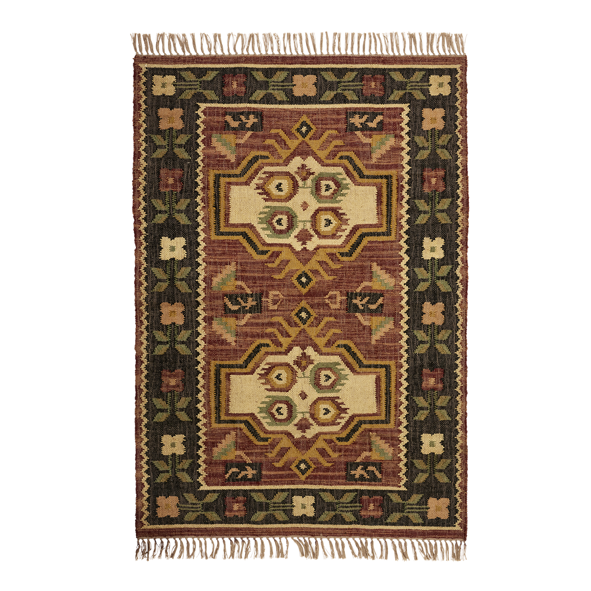 Handwoven jute rug
