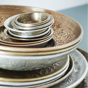 Hand hammered aluminium tray