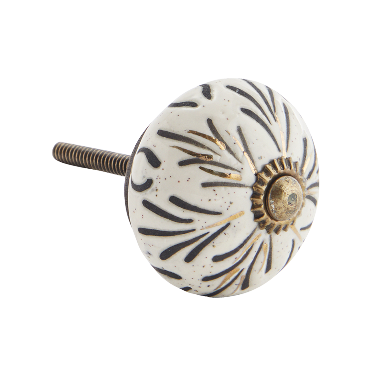 Hand painted stoneware doorknob