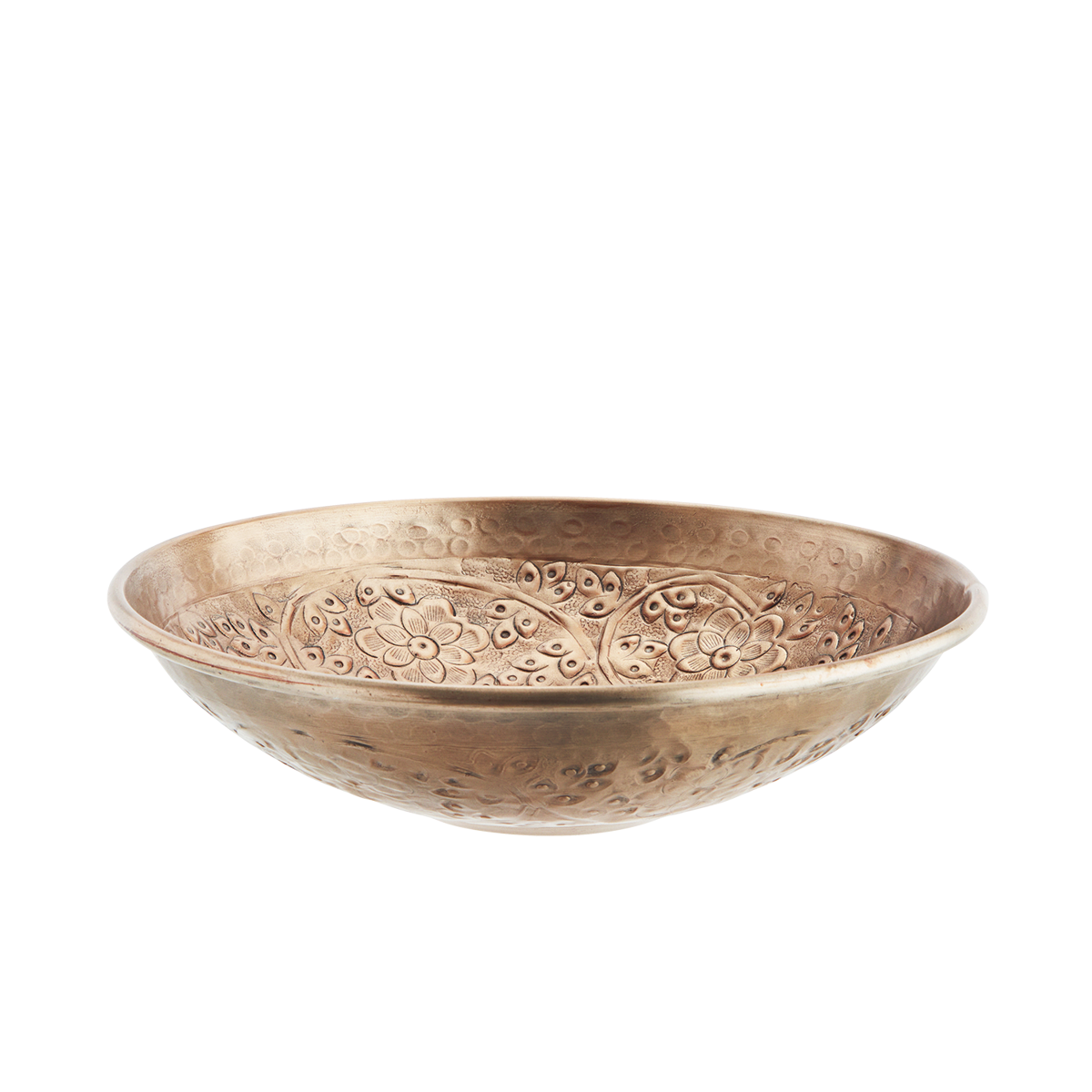 Hand hammered aluminium bowl