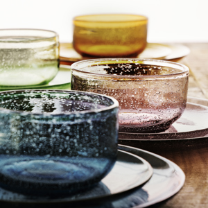 Coloured glass dinner plate