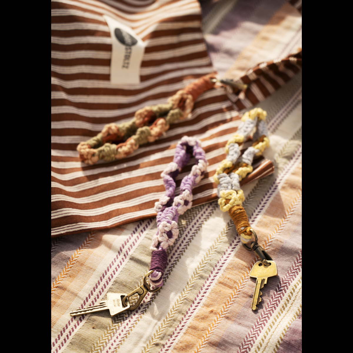 Striped cotton tote bag