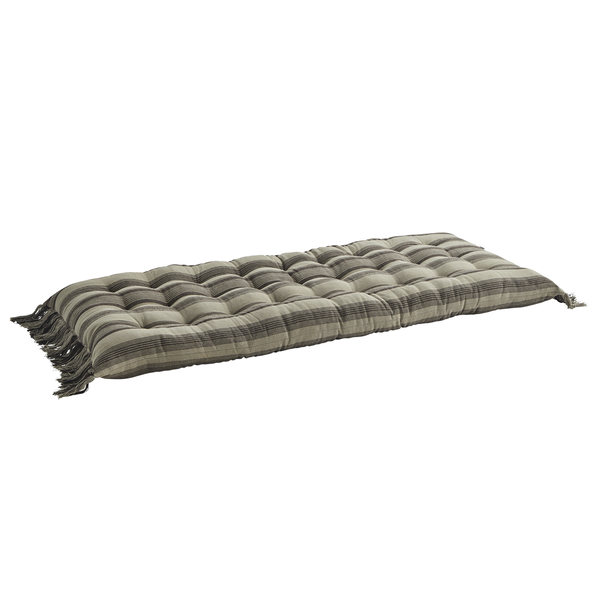 Striped cotton mattress w/ fringes