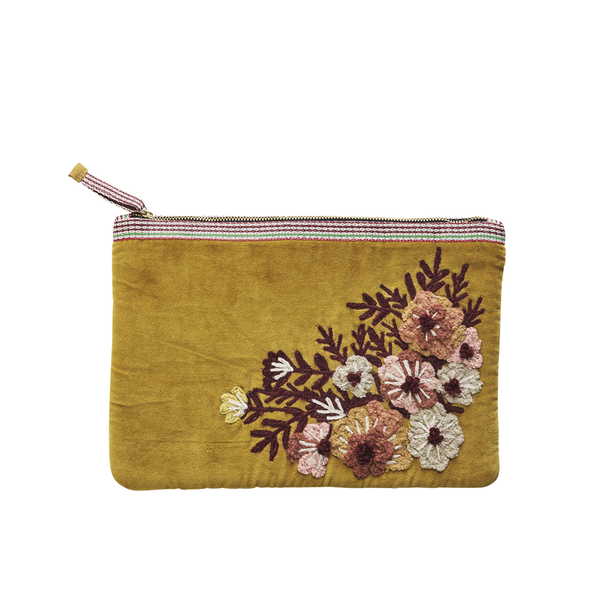 Embroidered velvet ipad sleeve