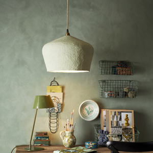 Cotton mache lamp shade