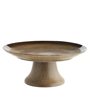 Stoneware pedestal serving dish 