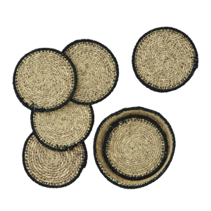 Seagrass coasters w/ stitching