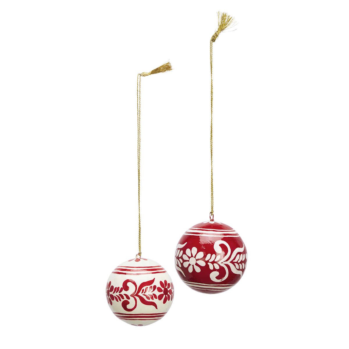 Hand painted paper mache christmas balls