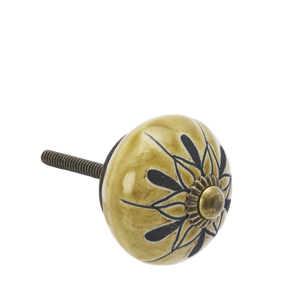 Hand-painted stoneware doorknob