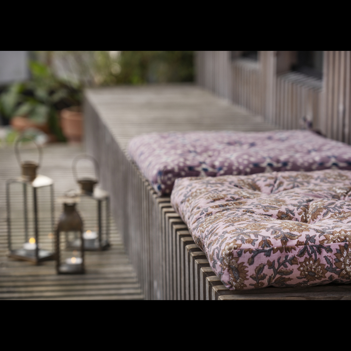 Printed cotton chair pad